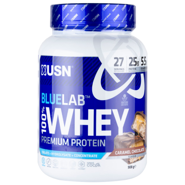 Proteină USN BLUE LAB WHEY 908 г (BLW05) praf/ Ciocolată de caramel photo 1
