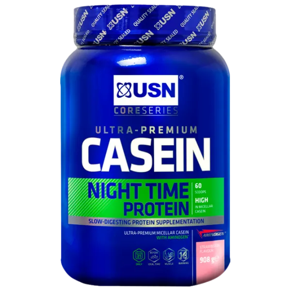 Proteină USN PREMIUM 8H CASEIN 908 г (UN171) praf/ Сăpșuni photo 1