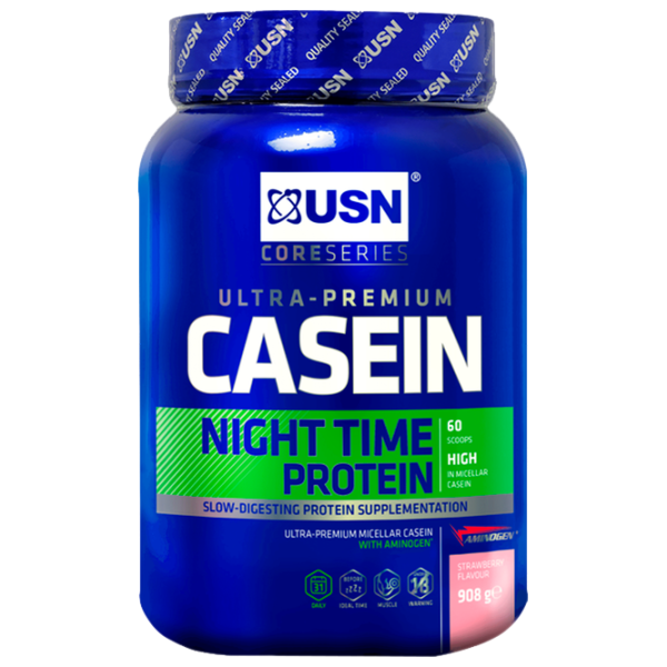 Proteină USN PREMIUM 8H CASEIN 908 г (UN171) praf/ Сăpșuni photo 1