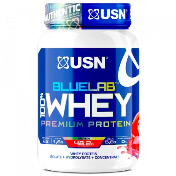 Proteină USN BLUE LAB WHEY 908 г (BLW02) praf/ Сăpșuni photo 1
