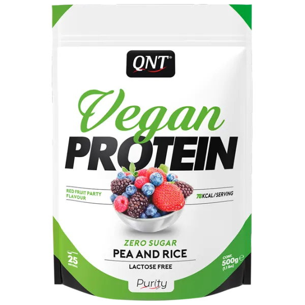 Proteină QNT VEGAN PROTEIN 500 g (29401/ PUR0046) praf/ Red Fruits Party photo 1 Proteină QNT VEGAN PROTEIN 500 g (29401/ PUR0046) praf/ Red Fruits Party photo 1