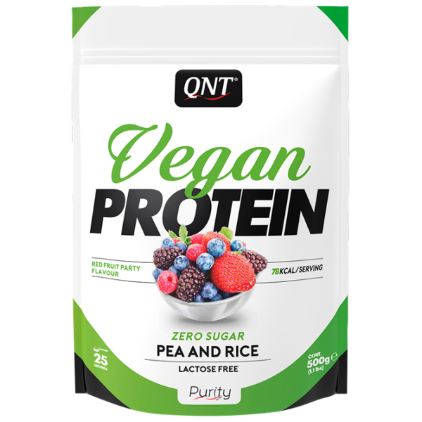 Proteină QNT VEGAN PROTEIN 500 g (29401/ PUR0046) praf/ Red Fruits Party photo 1 Proteină QNT VEGAN PROTEIN 500 g (29401/ PUR0046) praf/ Red Fruits Party photo 1