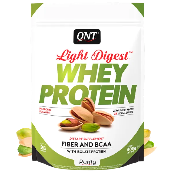 Proteină QNT WHEY LIGHT DIGEST 500 g (5660/ PUR0019) praf/ Fistic photo 1