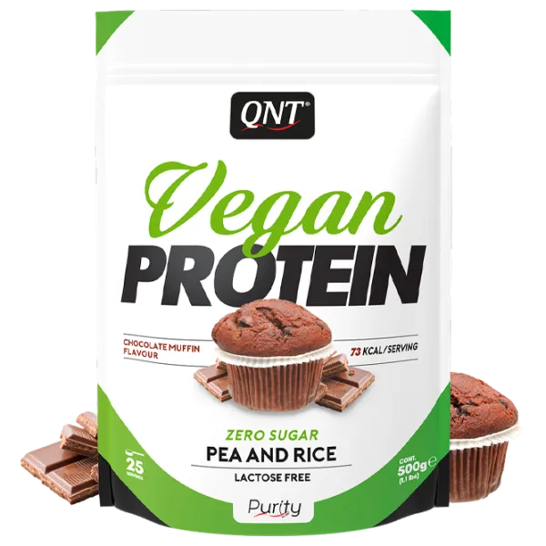 Proteină QNT VEGAN PROTEIN 500 g (8080/ PUR0024) praf/ Chocolate muffin photo 1 Proteină QNT VEGAN PROTEIN 500 g (8080/ PUR0024) praf/ Chocolate muffin photo 1
