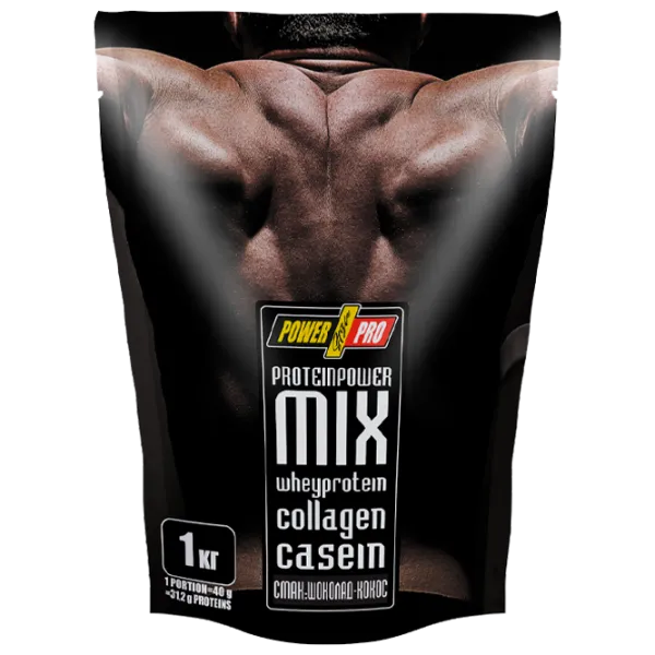 Proteină POWER PRO Protein Mix 1000 g (29149) praf/ Ciocolată, nucă de cocos photo 1