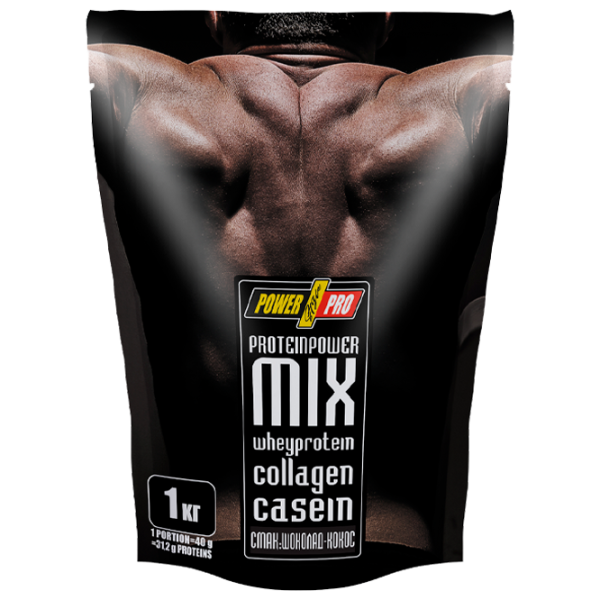 Proteină POWER PRO Protein Mix 1000 g (29149) praf/ Ciocolată, nucă de cocos photo 1