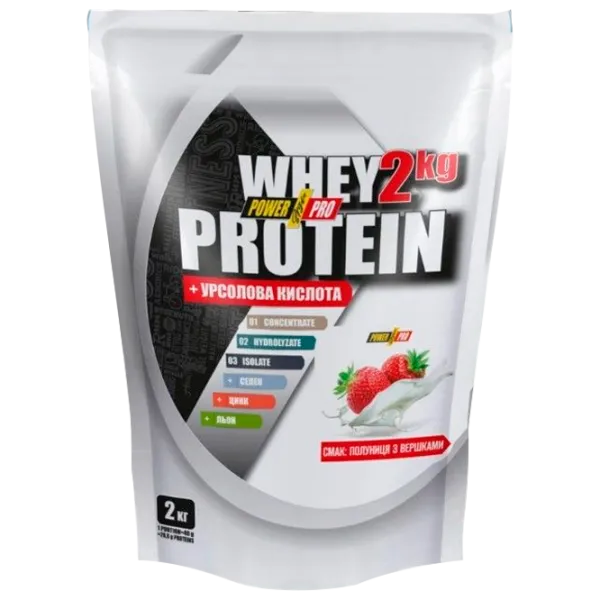 Proteină POWER PRO Whey Protein Blend 2000 g (30082) praf/ Сăpșuni photo 1