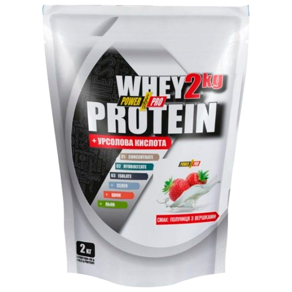 Proteină POWER PRO Whey Protein Blend 2000 g (30082) praf/ Сăpșuni photo 1