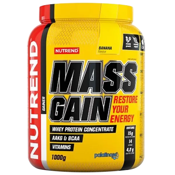 Gainer Nutrend Mass Gain (8203) Banană 1000 g photo 1
