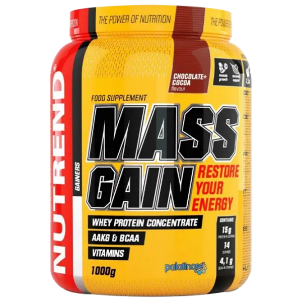 Gainer Nutrend Mass Gain (925) Ciocolată, Cacao 1000 g photo 1