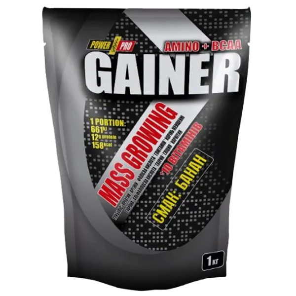 Gainer POWER PRO Gainer Amino+BCAA (30087) Banană 1000 g photo 1 Gainer POWER PRO Gainer Amino+BCAA (30087) Banană 1000 g photo 1