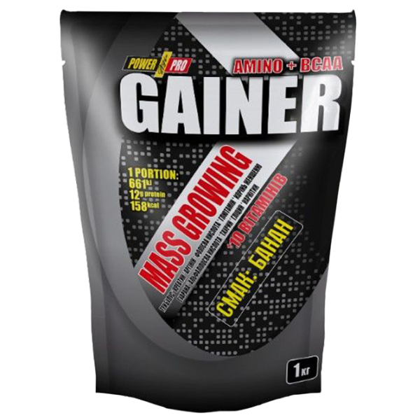 Gainer POWER PRO Gainer Amino+BCAA (30087) Banană 1000 g photo 1 Gainer POWER PRO Gainer Amino+BCAA (30087) Banană 1000 g photo 1