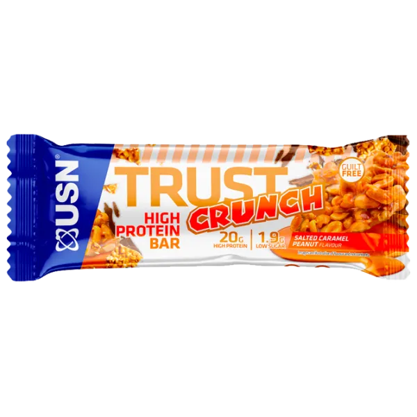 Batoane proteice USN TRUST CRUNCH Caramel sărat, arahide (18012) 60 g photo 1 Batoane proteice USN TRUST CRUNCH Caramel sărat, arahide (18012) 60 g photo 1