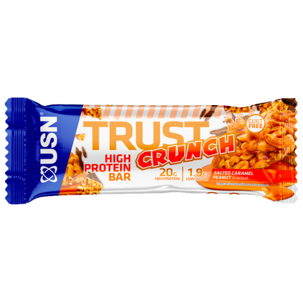 Batoane proteice USN TRUST CRUNCH Caramel sărat, arahide (18012) 60 g photo 1 Batoane proteice USN TRUST CRUNCH Caramel sărat, arahide (18012) 60 g photo 1