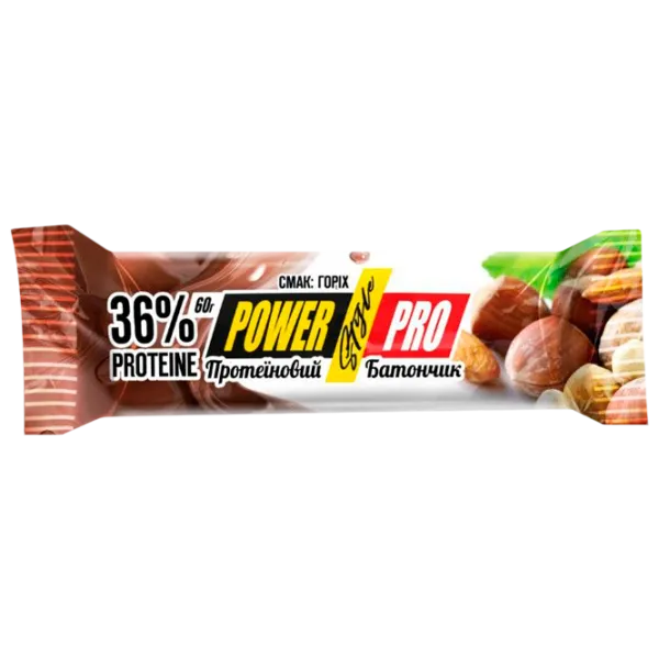 Batoane proteice POWER PRO PROTEIN BAR Nuc (30102) 60 g photo 1