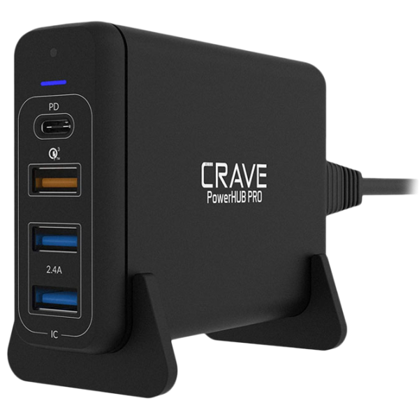 Încărcător de rețea CRAVE PowerHub Pro CRVPHPEU101 2.4 A/ Black photo 1 Încărcător de rețea CRAVE PowerHub Pro CRVPHPEU101 2.4 A/ Black photo 1