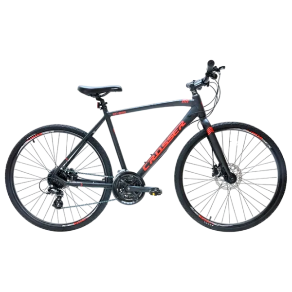 Bicicletă Crosser HYBRID 700C 21" 24" Aluminiu/ Black Red photo 1 Bicicletă Crosser HYBRID 700C 21" 24" Aluminiu/ Black Red photo 1
