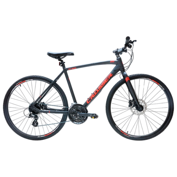 Bicicletă Crosser HYBRID 700C 21" 24" Aluminiu/ Black Red photo 1 Bicicletă Crosser HYBRID 700C 21" 24" Aluminiu/ Black Red photo 1