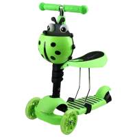 Детский трёхколёсный самокат Enero Balance 3 in 1 (1001680-001) 50 кг/ Зелёный