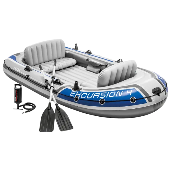 Надувная лодка Intex Excursion 4 (68324) Серый Синий photo 1