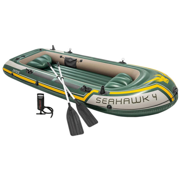Надувная лодка Intex Seahawk 4 (68351) Зелёный Желтый photo 1