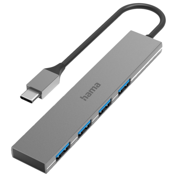 Адаптер Hub Hama 200101 USB Type-C/ Серебристый photo 1 Адаптер Hub Hama 200101 USB Type-C/ Серебристый photo 1