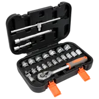 Set chei tubulare cu clichet Sthor STH58661 Cantitatea în set: 22 buc.