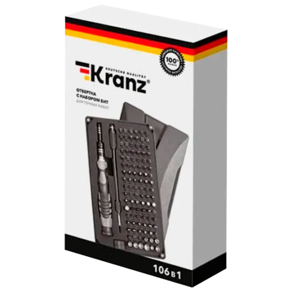 Набор отвёрток Kranz KR-12-4755 Количество в наборе: 106 photo 1