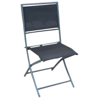 Scaun de grădină Villager LIPARI Metal/ Stofă/ Black Gray