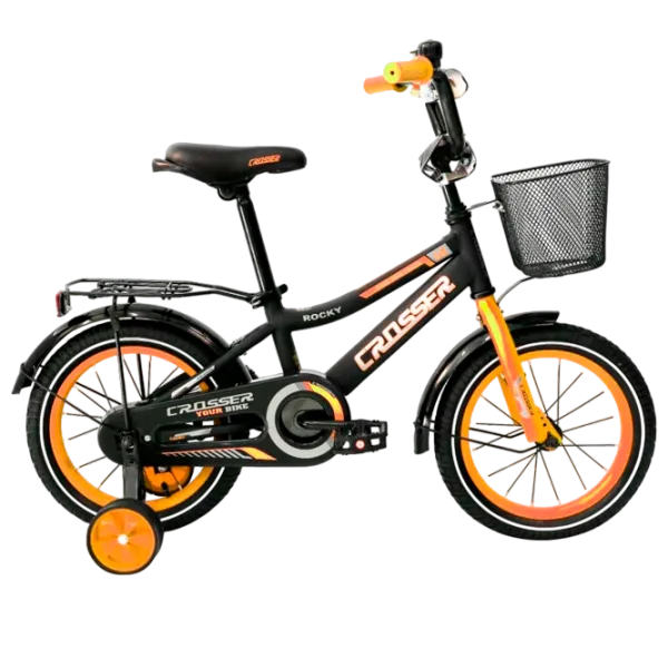 Велосипед Crosser C13 14" Сталь/ Оранжевый Черный photo 1 Велосипед Crosser C13 14" Сталь/ Оранжевый Черный photo 1