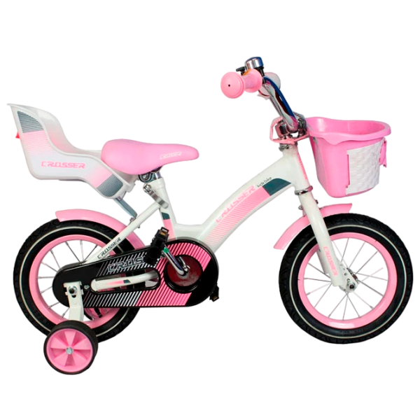 Bicicletă Crosser C3 12" Oțel/ Pink White photo 1 Bicicletă Crosser C3 12" Oțel/ Pink White photo 1