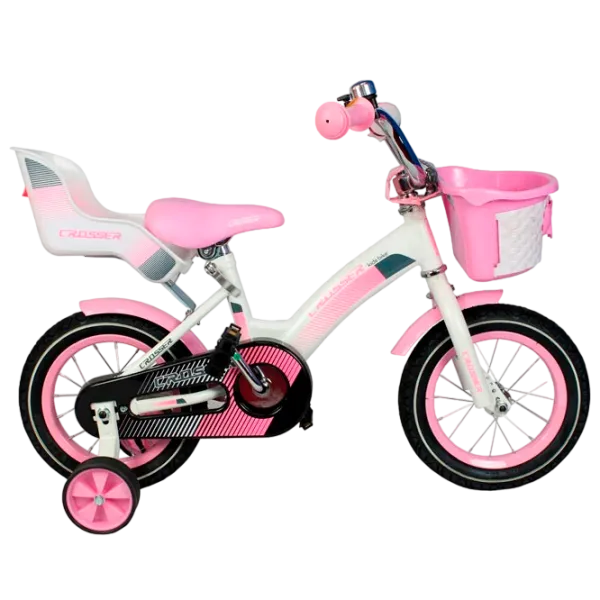 Велосипед Crosser C3 14" Сталь/ Розовый Белый photo 1 Велосипед Crosser C3 14" Сталь/ Розовый Белый photo 1