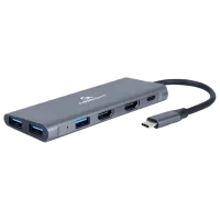 Адаптер Cablexpert A-CM-COMBO3-01 USB Type-C/ Серый