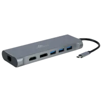 Адаптер Cablexpert A-CM-COMBO8-01 USB Type-C/ Серый