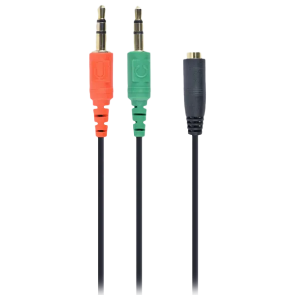 Cablu audio Cablexpert 3.5 mm + 3.5 mm 0.2 m/ Black photo 1