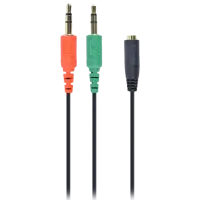 Аудио кабель Cablexpert 3.5 mm + 3.5 mm 0.2 m/ Черный