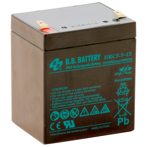 Acumulator pentru UPS B.B. HRC 12 V 5.5 Ah Black photo 1