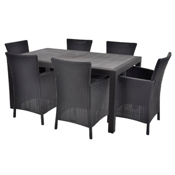 Set mobilă terasă Hecht Melody Set 6 Plastic/ Gray photo 1