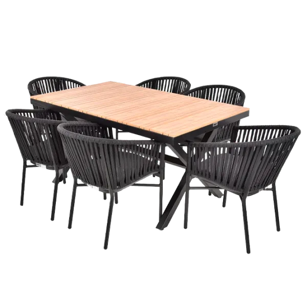 Set mobilă terasă Hecht Bergamo Set Aluminiu/ Lemn/ Textil/ Black photo 1 Set mobilă terasă Hecht Bergamo Set Aluminiu/ Lemn/ Textil/ Black photo 1