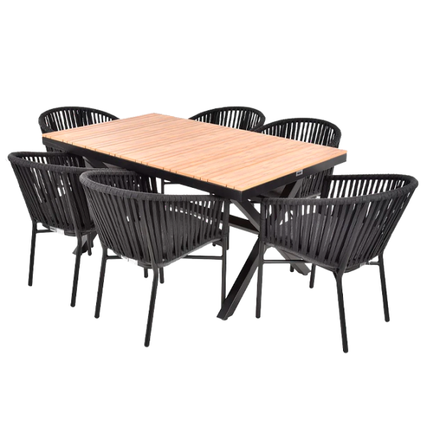 Set mobilă terasă Hecht Bergamo Set Aluminiu/ Lemn/ Textil/ Black photo 1 Set mobilă terasă Hecht Bergamo Set Aluminiu/ Lemn/ Textil/ Black photo 1