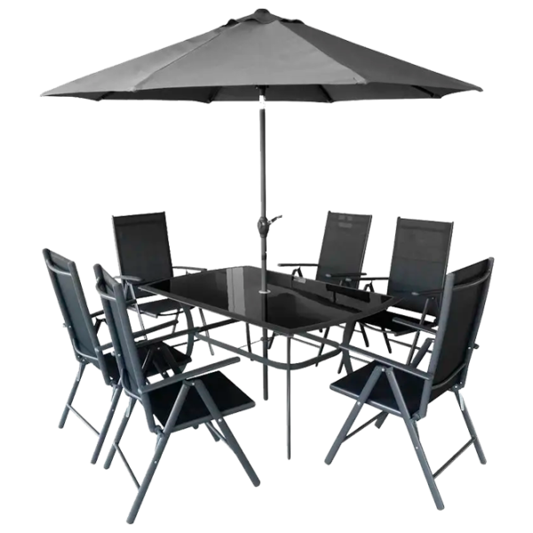 Set mobilă terasă Hecht Shadow Set Aluminiu/ Sticlă/ Textil/ Black photo 1