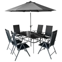 Набор мебели для террасы Hecht Shadow Set Алюминий/ Стекло/ Текстиль/ Черный