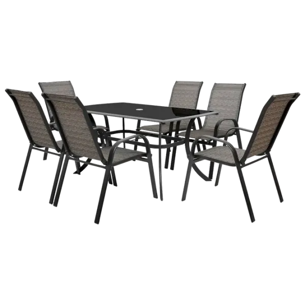 Set mobilă terasă Hecht Honey Set 6 Aluminiu/ Sticlă/ Textil/ Black photo 1