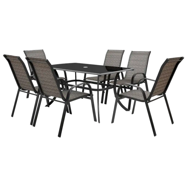 Set mobilă terasă Hecht Honey Set 6 Aluminiu/ Sticlă/ Textil/ Black photo 1