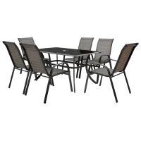 Набор мебели для террасы Hecht Honey Set 6 Алюминий/ Стекло/ Текстиль/ Черный