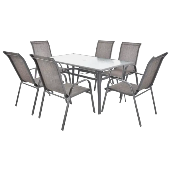 Set mobilă terasă Hecht Sofia Set 6 6 Aluminiu/ Sticlă/ Textil/ Gray photo 1