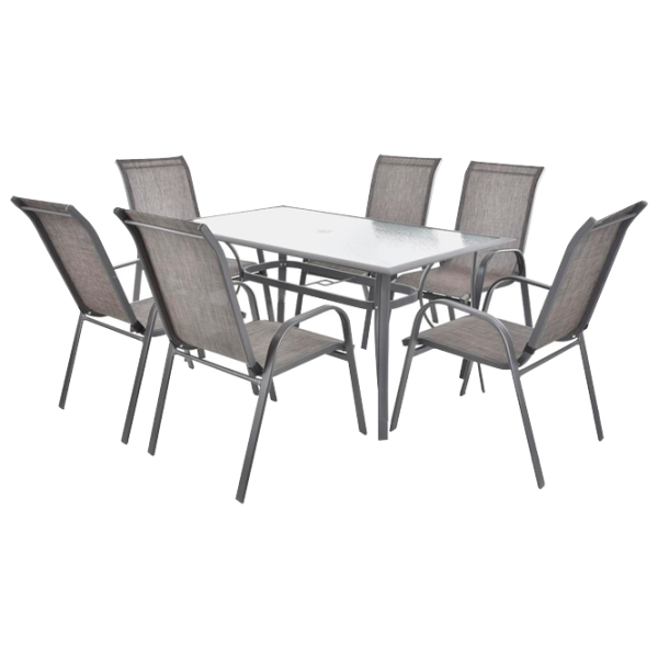 Set mobilă terasă Hecht Sofia Set 6 6 Aluminiu/ Sticlă/ Textil/ Gray photo 1