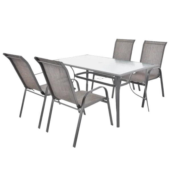 Set mobilă terasă Hecht Sofia Set 4 Aluminiu/ Sticlă/ Textil/ Gray photo 1