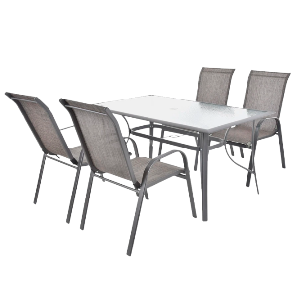 Set mobilă terasă Hecht Sofia Set 4 Aluminiu/ Sticlă/ Textil/ Gray photo 1