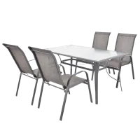 Set mobilă terasă Hecht Sofia Set 4 Aluminiu/ Sticlă/ Textil/ Gray